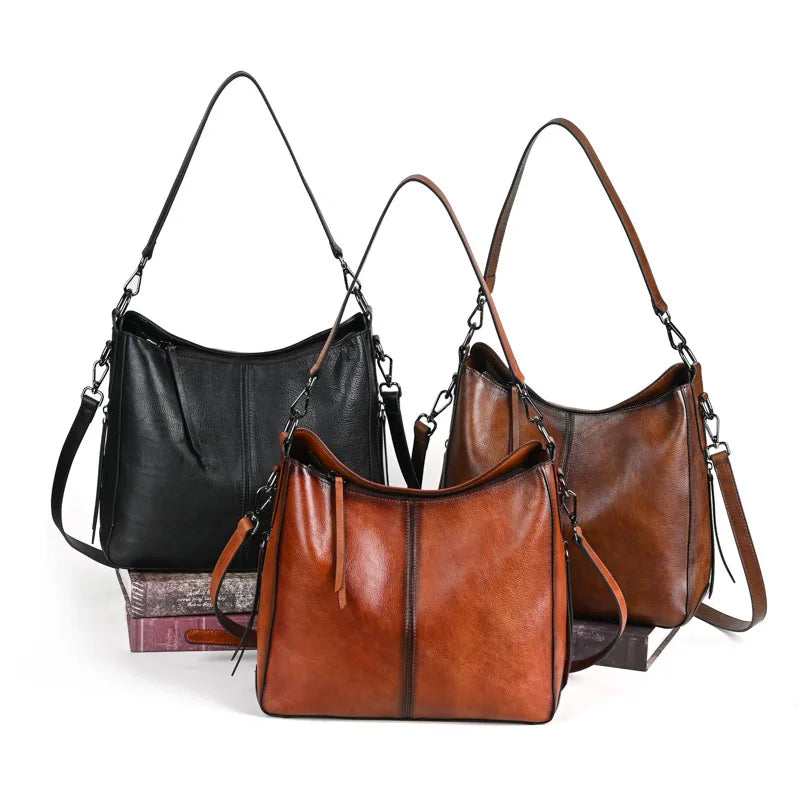 MOTAORA Vintage Cowhide Woman Shoulder Bag For Women's Luxury Large Capacity Handbag Soft Genuine Leather Crossbody Bags New