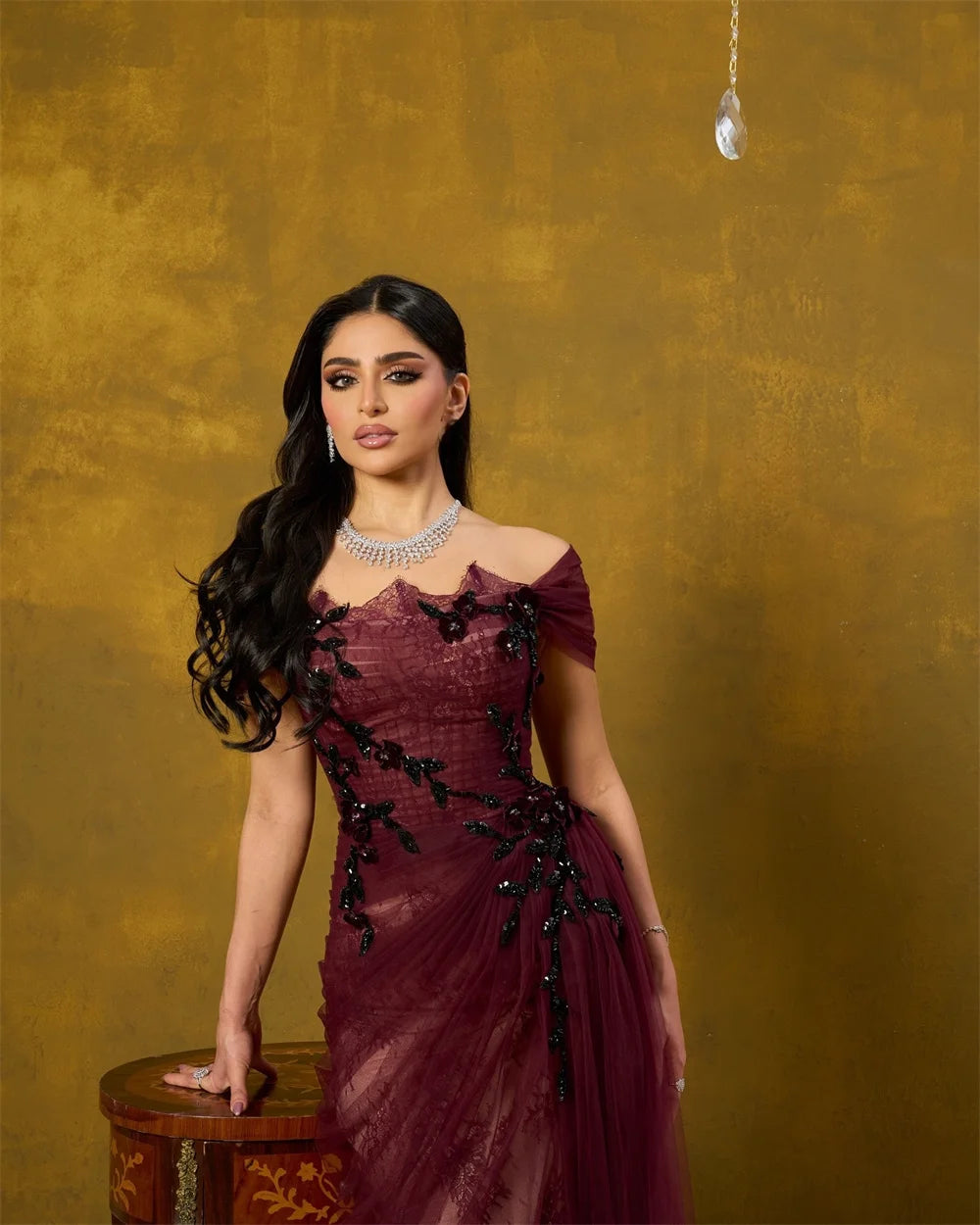 Mila Red Off the Shoulder A-Line Party Dresses Tulle Lace Embroidery Prom Dresses Floor-Length Evening Dresses Customized 2025