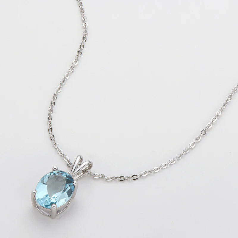 Lnngy Certified 925 Sterling Silver Chain Necklace Irregular Colorful Gemstone Pendant Necklaces for Women Collar Mujer