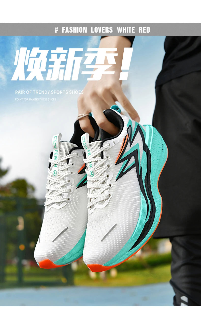 Carbon Plate Marathon Men Sports Running Shoes Air Cushion Lightweight Women Athletic Gym Sneakers Hiking Jogging Footwear