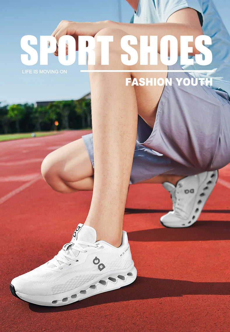 Men's Cushioned Running Shoes Energy Return Breathable Knit Arch Support Shock Absorption Marathon Women Casual Sneakers