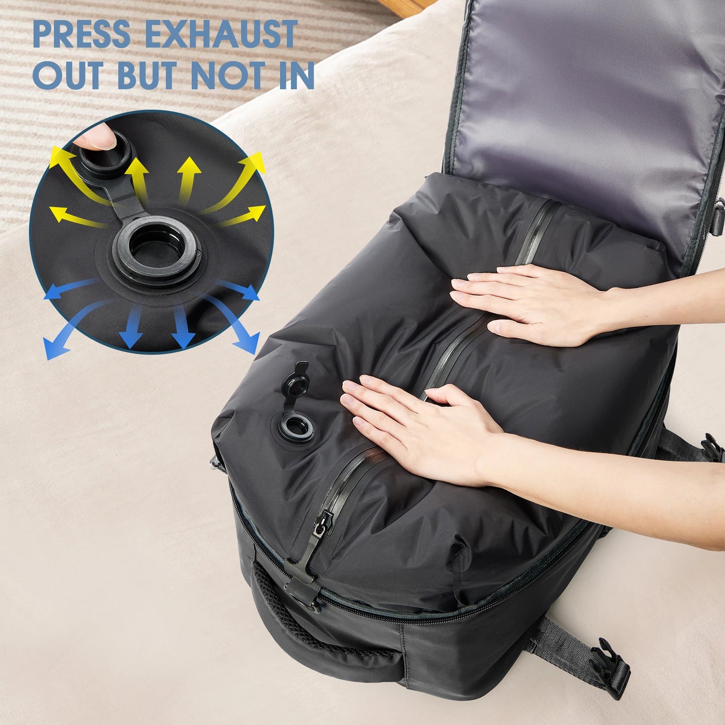 Vacuum Backpack Travel Bag for Men Large Capacity airback Backpack Business Laptop Backpack Women Expandable Backpack School Bag