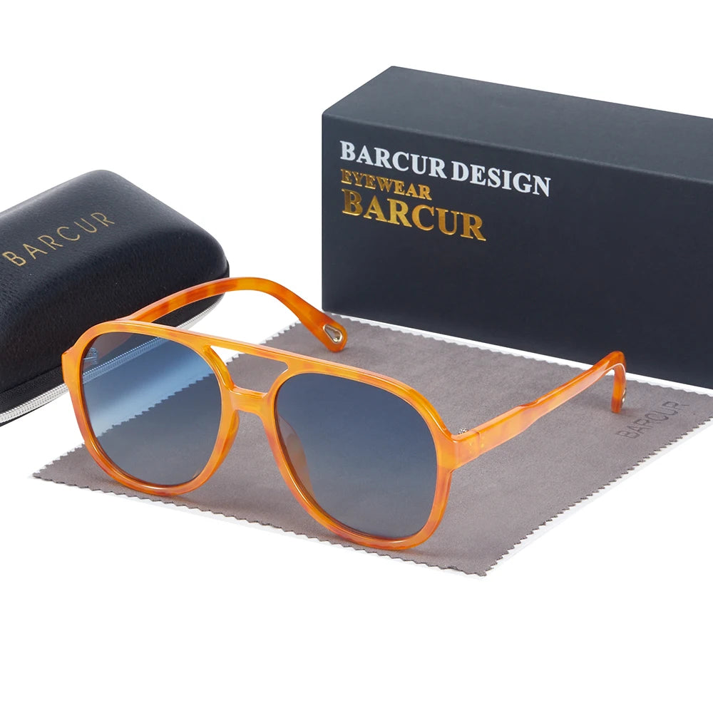 BARCUR Classic Retro Polarized Sunglasses for Women's 70s Square Fashion Sunglasses for Men's Comfortable Driving Hiking Sports