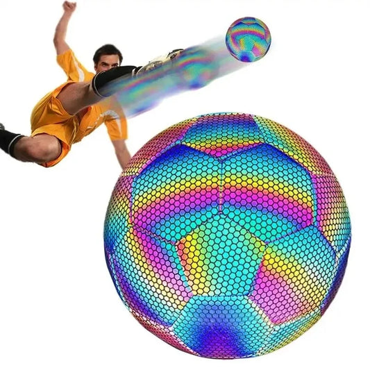 Soccer Reflective Football Luminous Ball Night Outdoor Sports Glowing Standard Soccer Size 5 4 for Boys, Kids Training Football