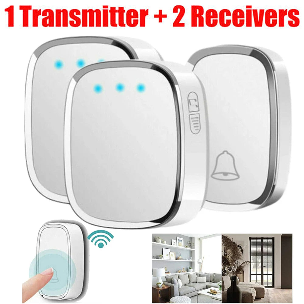 Wireless Doorbell Waterproof Wall Plug-in Cordless Door Bell with 300M/1000Ft Long Range, 4 Levels Volume 36 Melodies Ringstones