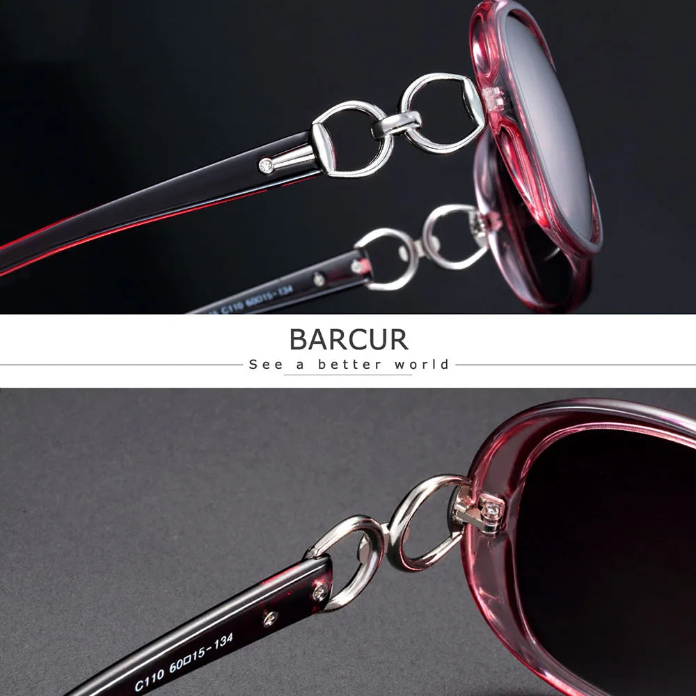BARCUR Lady Sunglasses Polarized Gradient Sun glasses for Women Eyewear Shades Accessory UV400 Protection Oculos