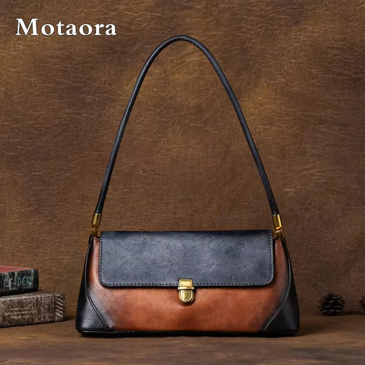 MOTAORA Retro Genuine Leather Women Shoulder Bag | Designer Phone Purse with Long Handle - Luxury New Collection