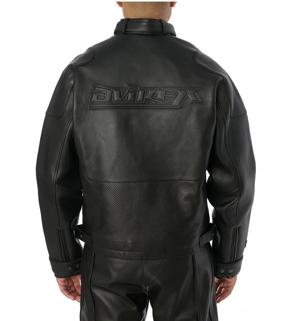 AVIREX fall new listing European lambskin jacket men's motorcycle ridingLeather jacket USA TOUR MOTORCYCLE JACKET coat tops