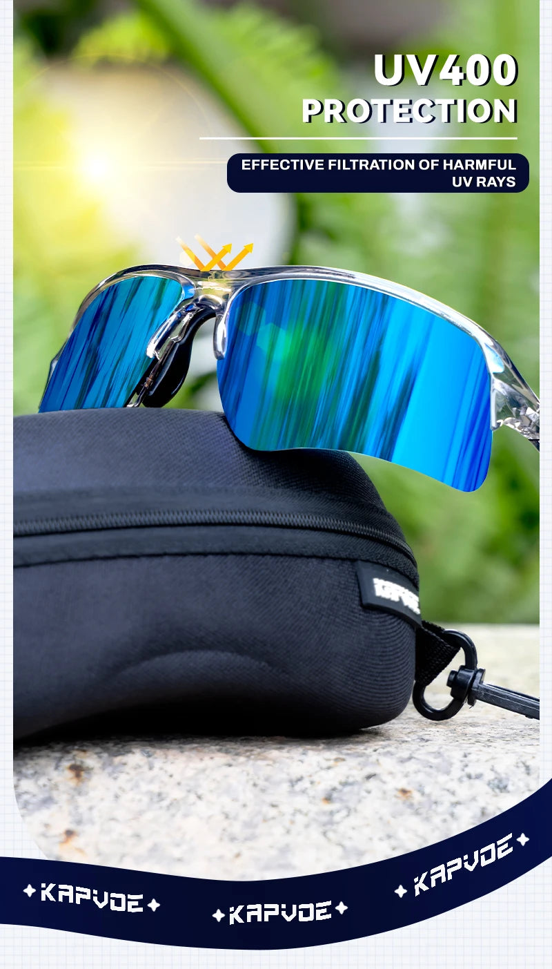 Kapvoe Men Outdoor Polarized Sunglasses Bicycle Cycling Glasses MTB Driving Bike Eyewear Women Sports Running UV400 Goggles New