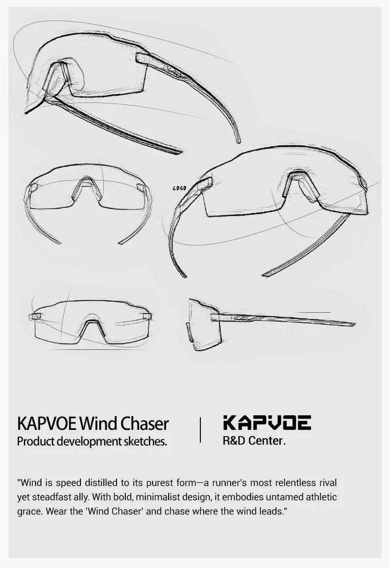 Kapvoe New Photochromic Sports Runnning Sunglasses Cycling Glasses Men Adjustable Nose Pad Women UV400 Hiking Bicycle Eyewear
