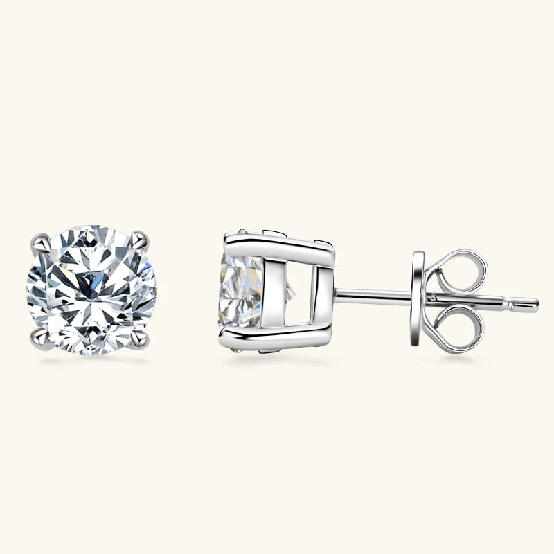 18k Gold Plated 3.0CTW D Color Moissanite Diamond Jewely Set for Woman Sliver 925 Chain Pendant Necklace Stud Earrings Set Gift