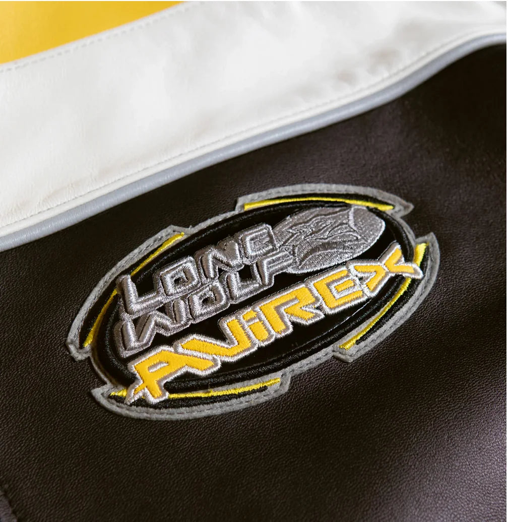 AVIREX Autumn New European Lambskin Jacket Men Motorcycle Riding Leather Leather Jacket Leather Pants Set LONE WOLF RACER JACKET