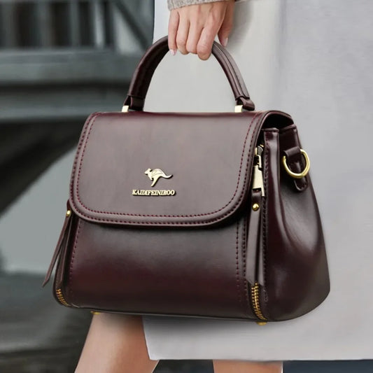 High Quality Soft Leather Tote Bag Fashion New Solid Ladies Purses and Handbags Large Capacity Shoulder Croosbody Bag for Women