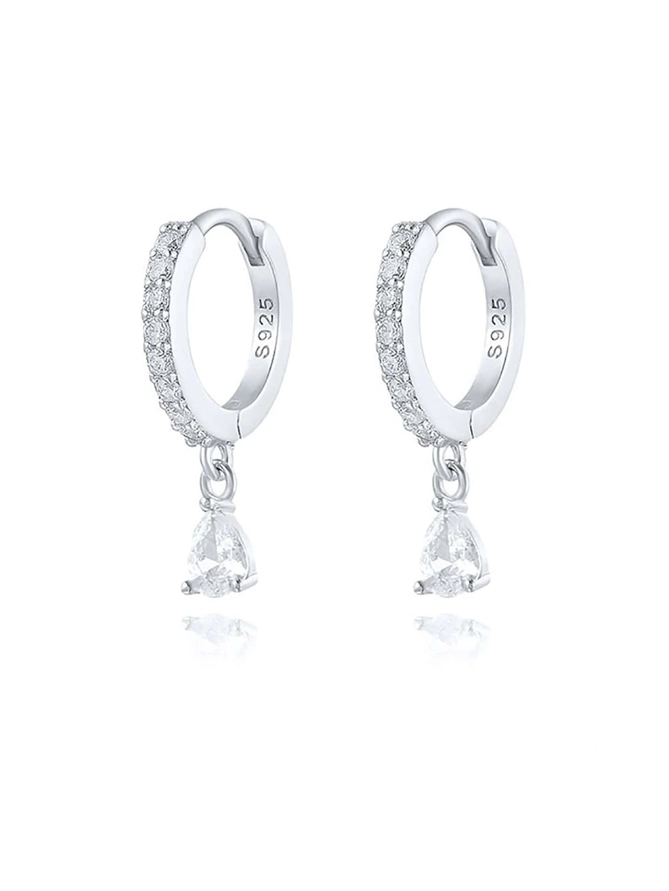 GRA 18K Gold Zircon Water Droplets Hoop Earrings for Women Real 925 Sterling Silver Original High Quality Party Fine Jewelry