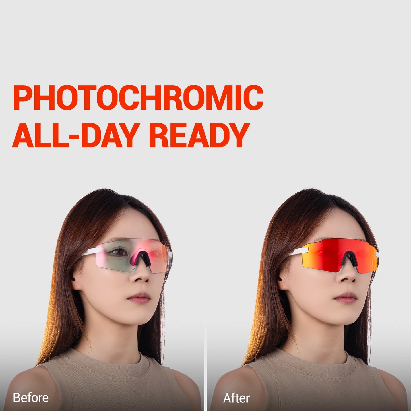 Kapvoe New Photochromic Sports Runnning Sunglasses Cycling Glasses Men Adjustable Nose Pad Women UV400 Hiking Bicycle Eyewear