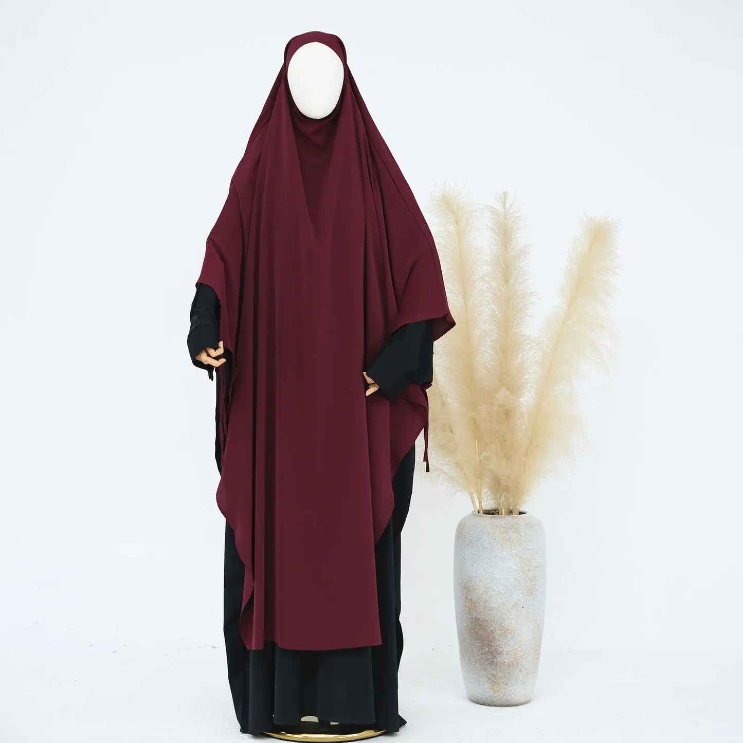 Ramadan Eid Muslim Women Prayer Hijab Long Scarf Islamic Pullover Big Khimar One Piece Abaya Arabia Shawls Dubai Turkey Headwrap