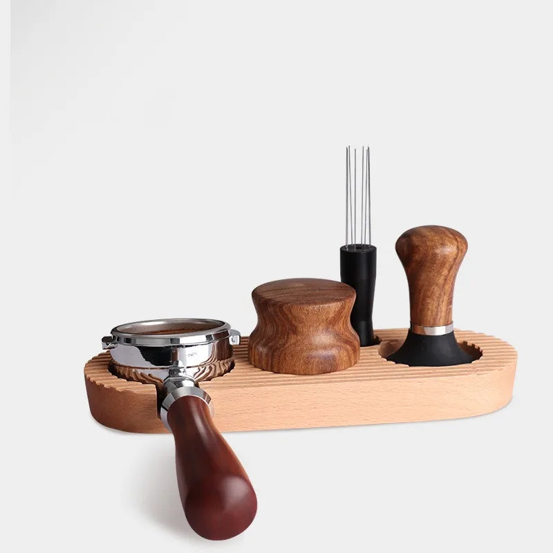 51/54/58MM Coffee Press Base Coffee Machine Handle Wooden Filling Seat Press Powder Seat Pad Cloth Powder Storage Base