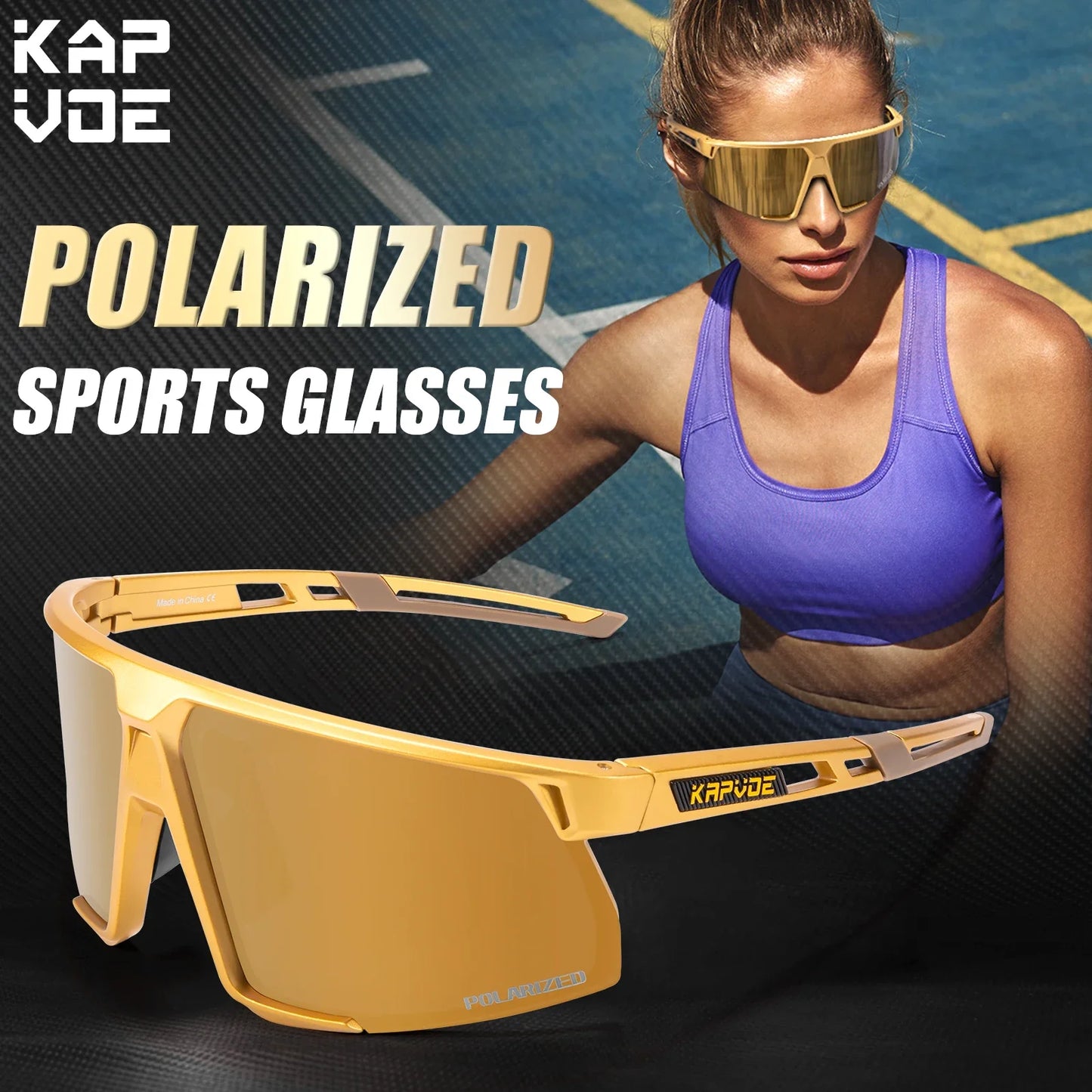 Kapvoe Women Polarized Cycling Sunglasses Fashion Cycling Glasses UV400 Sports Bicycle Sunglasses Goggles Outdoor Riding Bike