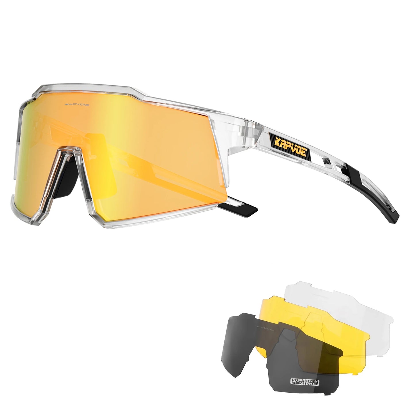 Kapvoe Cycling Glasses Road Cycling Goggles Outdoor UV400 Sunglasses Sports Protection MTB Road Mountain Bicycle Drive 4lens