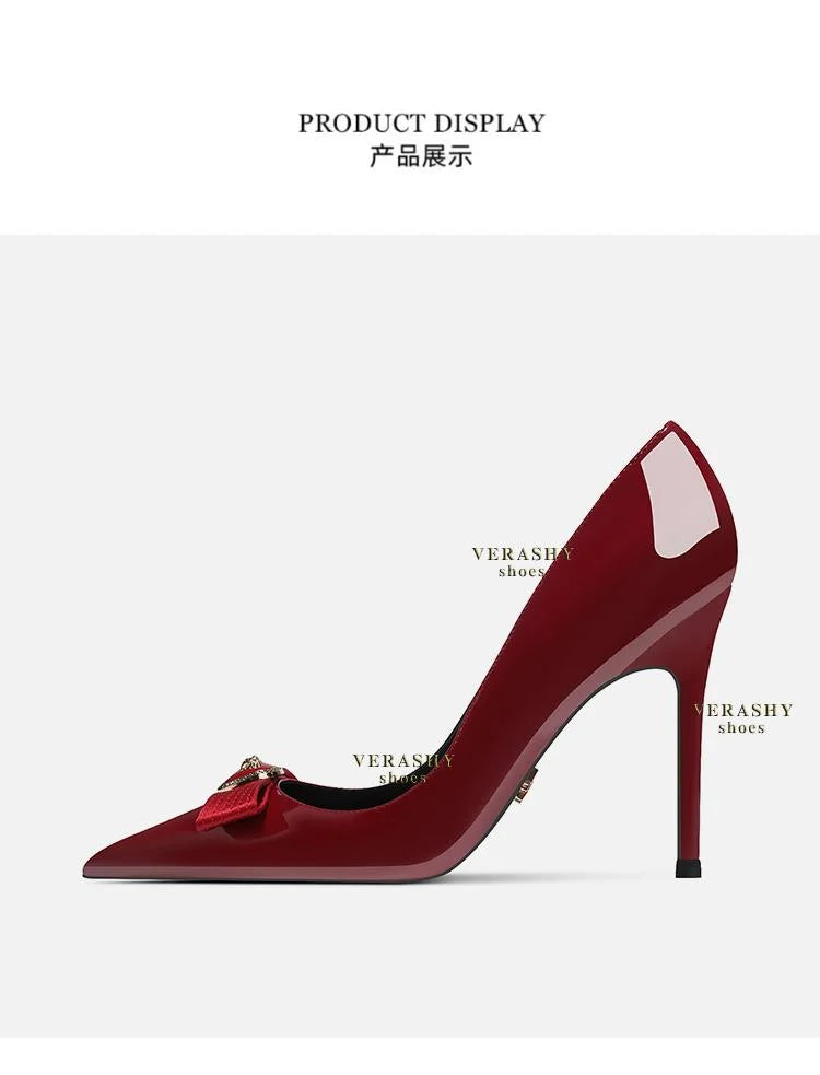 High Heels Women's Thin Heels Pointed French Temperament Bow Light Mouth Single Shoes Women