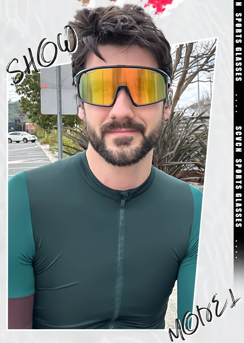 SCVCN Hot MTB Bicycle Photochromic Sunglasses Men Outdoor Sports Cycling Glasses Women Driving Bike Eyewear UV400 Hiking Goggles