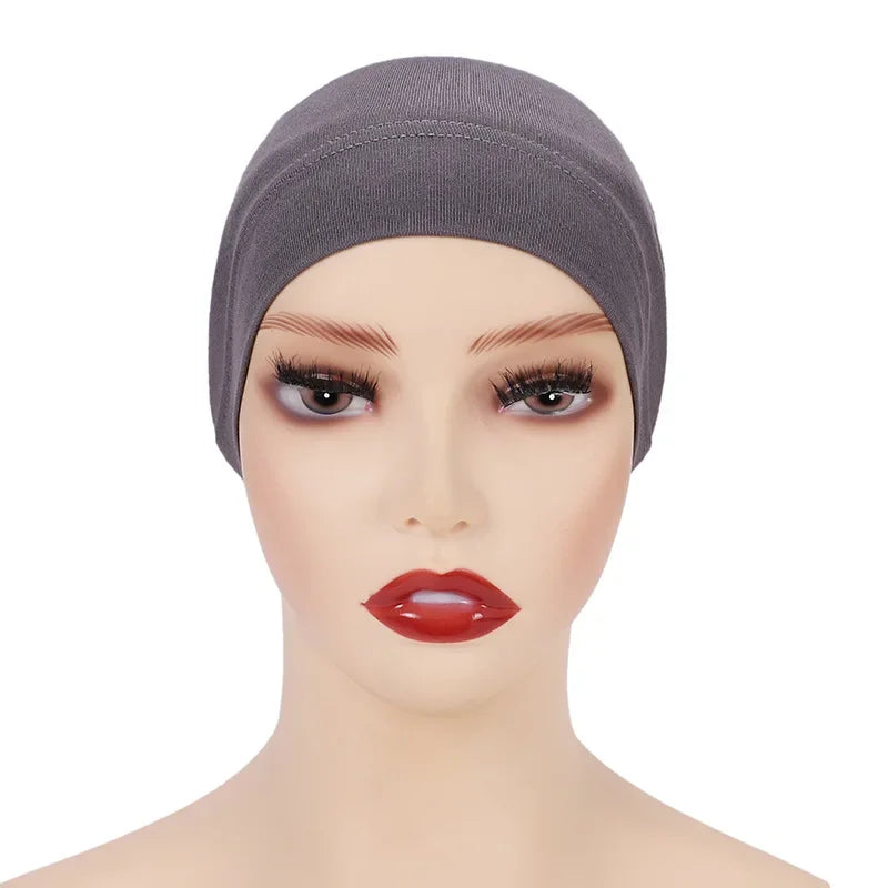 Cotton Muslim Underscarf Inner Tube Cap Islamic Eid Prayer Hijab Bottom Hat Headwear Arab  Women Wrap Headscarf Turban