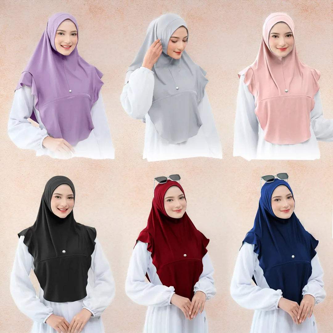 Ready to Wear Turban Hijab for Muslim Women Arab Scarf, One Piece Amira Islamic Headscarf Malaysian Headband Shawls Eid