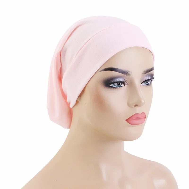 Cotton Muslim Underscarf Inner Tube Cap Islamic Eid Prayer Hijab Bottom Hat Headwear Arab  Women Wrap Headscarf Turban