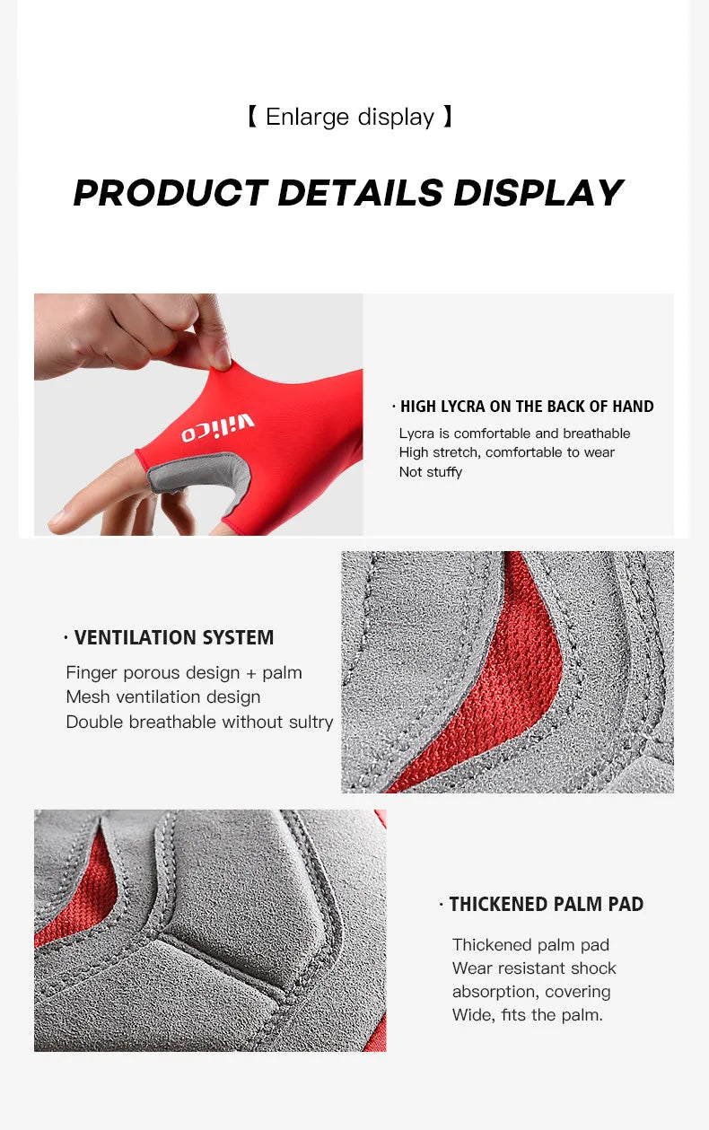 Breaking Wind Cycling Half Finger Gloves Anti-slip Bicycle Mittens Racing Road Bike Glove MTB Biciclet Guantes Mountaineering