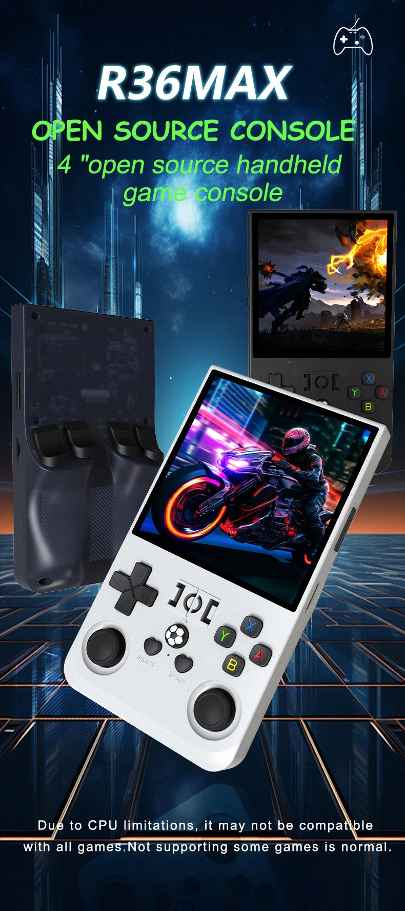 R36 Max Retro Video Game Console Consola Portable Handheld Game Player Android Linux System 4.0 Inch IPS Screen 64GB 128GB Wifi