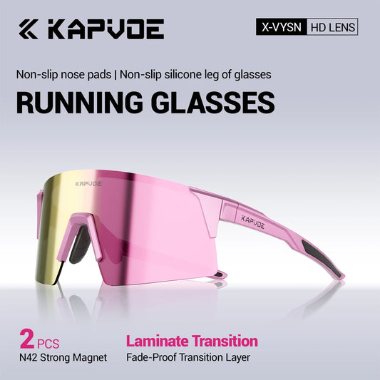 Kapvoe Photochromic Men Bike Cycling Sunglasses Women Glasses Bicycle Sports Running Glasses Outdoor UV400 New Road Goggles