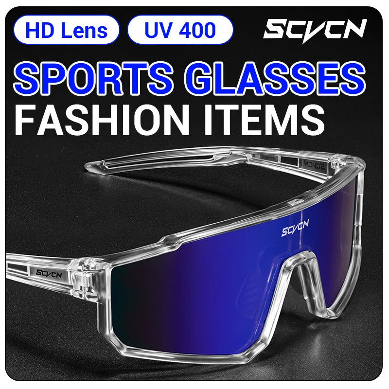 SCVCN Outdoor Cycling Sunglasses Men MTB Road Driving Bike Glasses Sports Mountain Climbing Women Bicycle Cycling UV400 Goggles
