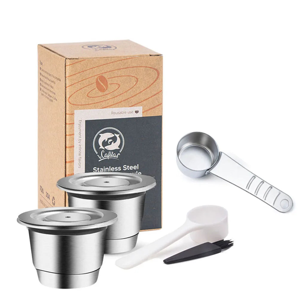Coffee Capsule For Nespresso Reusable Stainless Steel Refillable Filters Espresso Pod Fit Inissia Pixie Essenza Mini CoffeeMaker