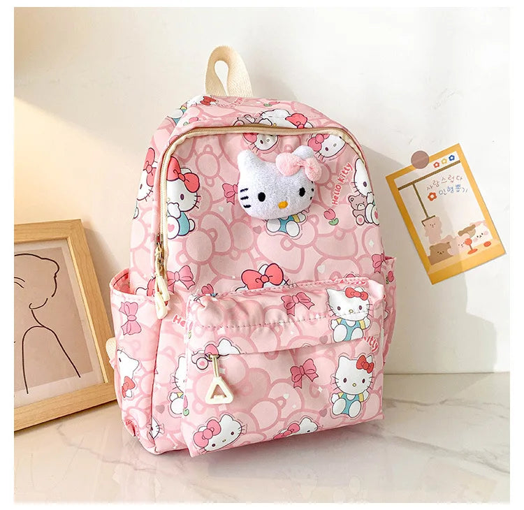 Sanrio Hello Kitty Kuromi Cinnamoroll New Fashion Children's School Bag Cute Large Capacity Kids Backpack College Bag