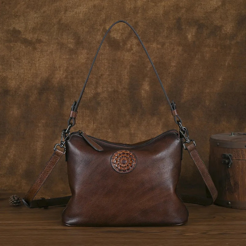 MOTAORA New Small Vintage Women's Shoulder Tote Bag Casual Genuine Leather Handbag Fashion Cowhide Underarm Crossbody Bags Purse