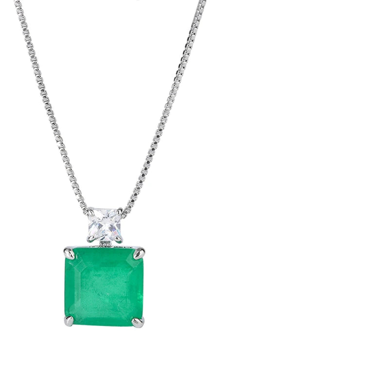 Lnngy Certified 925 Sterling Silver Chain Necklace Irregular Colorful Gemstone Pendant Necklaces for Women Collar Mujer