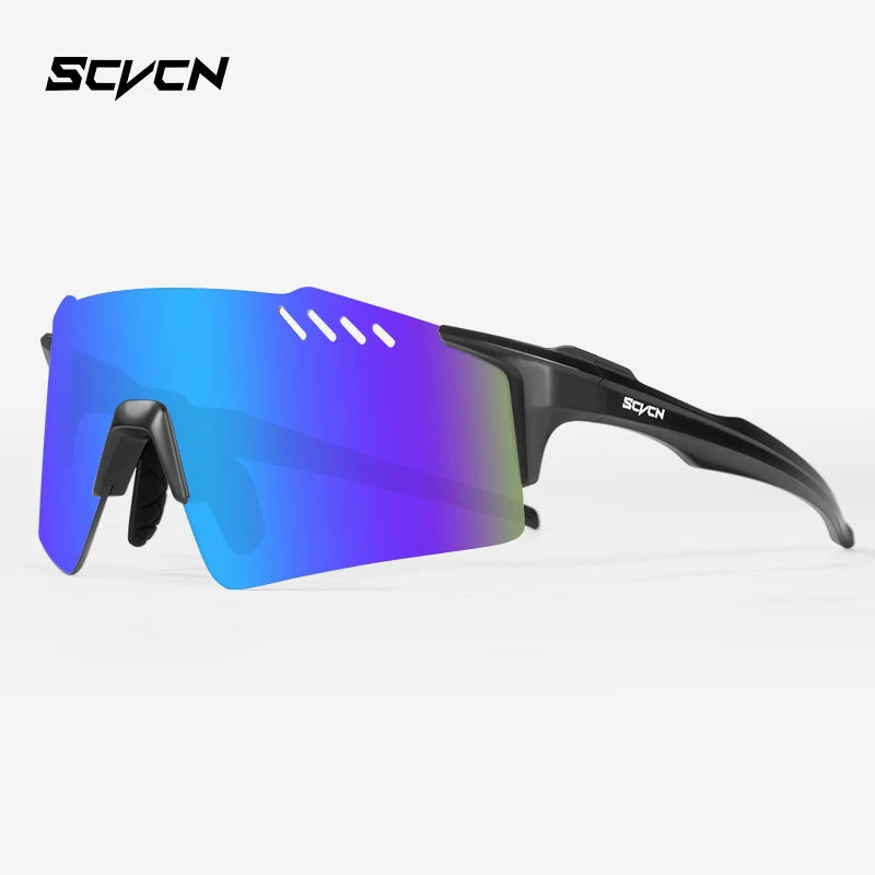 SCVCN Fashion Rimless Cycling Glasss Outdoor Sports Running Drving Sunglasses for Men Fishing Goggles Mtb Bicycle Eyewear 1 Lens