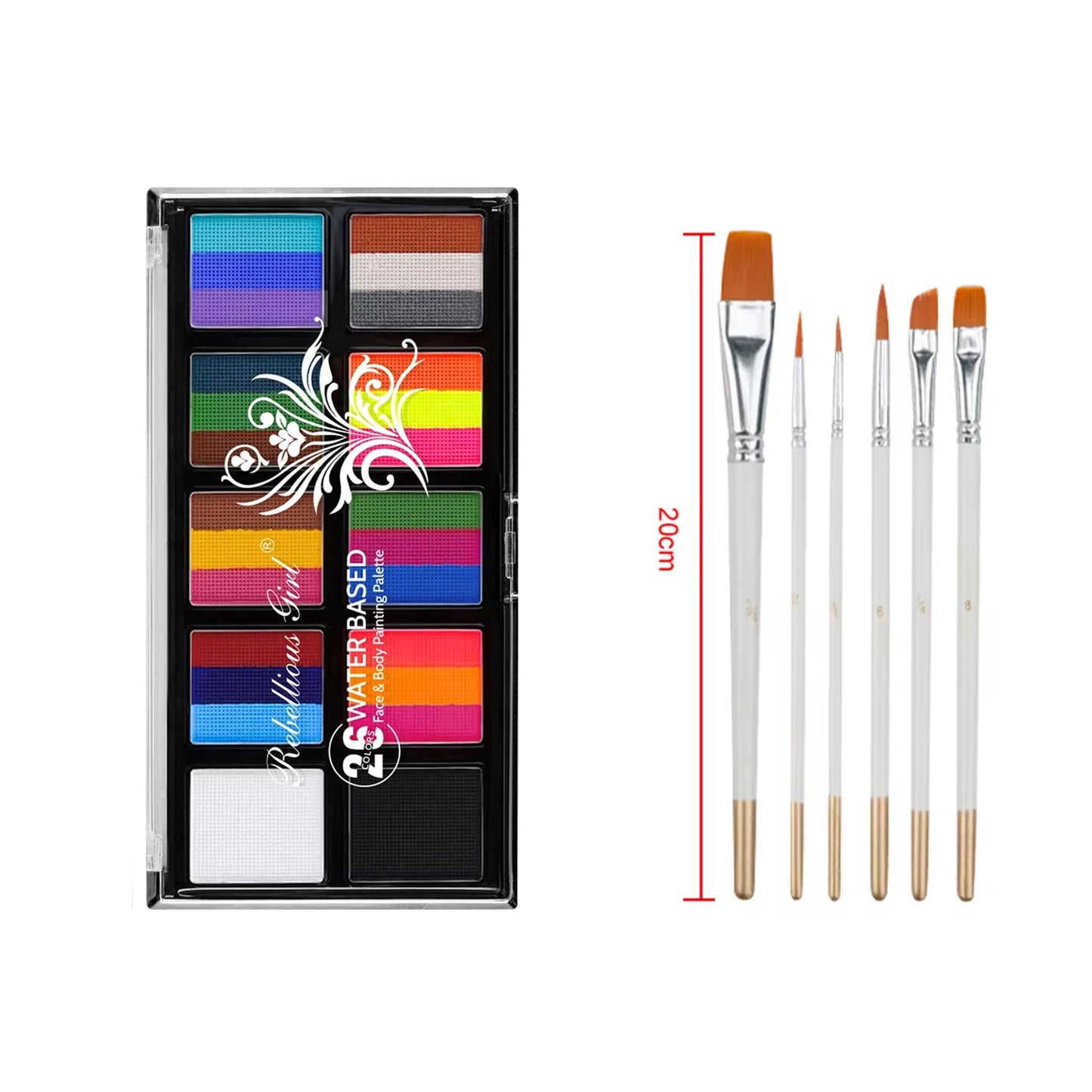 Body Face Painting Kit for Kids Adults,10 Color Face Makeup Palette with Brush,Halloween Carnival Artist Cosplay Art Party