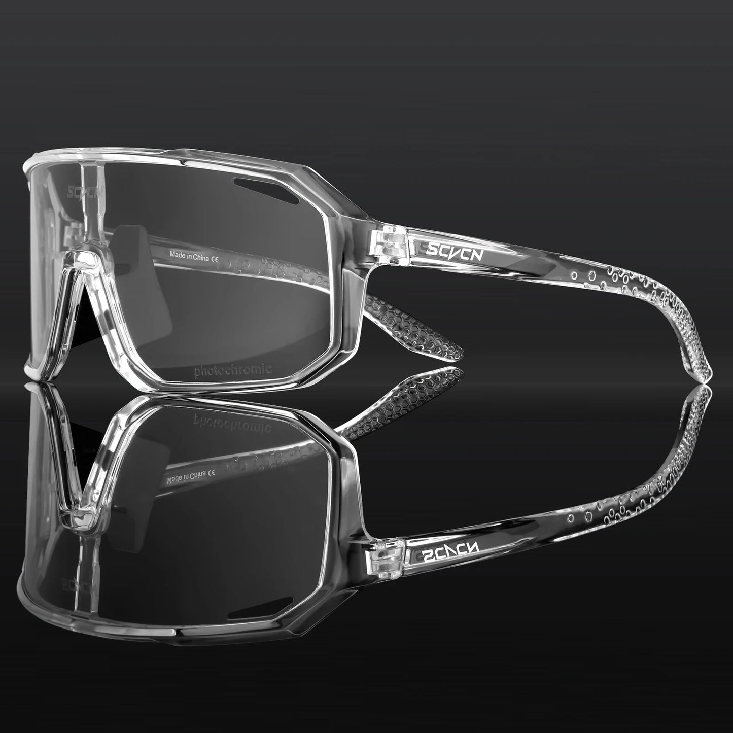 SCVCN Men Bike Photochromic Glasses Cycling Sunglasses for Women Sports Running MTB Biking Eyewear Road Mountain Bicycle Goggle
