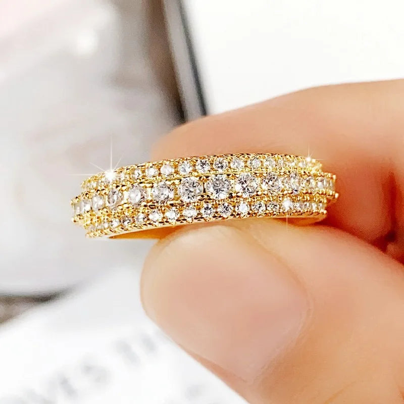 24K-Style Luxury Moissanite Diamond Ring – Heart & Triangle Cut Design