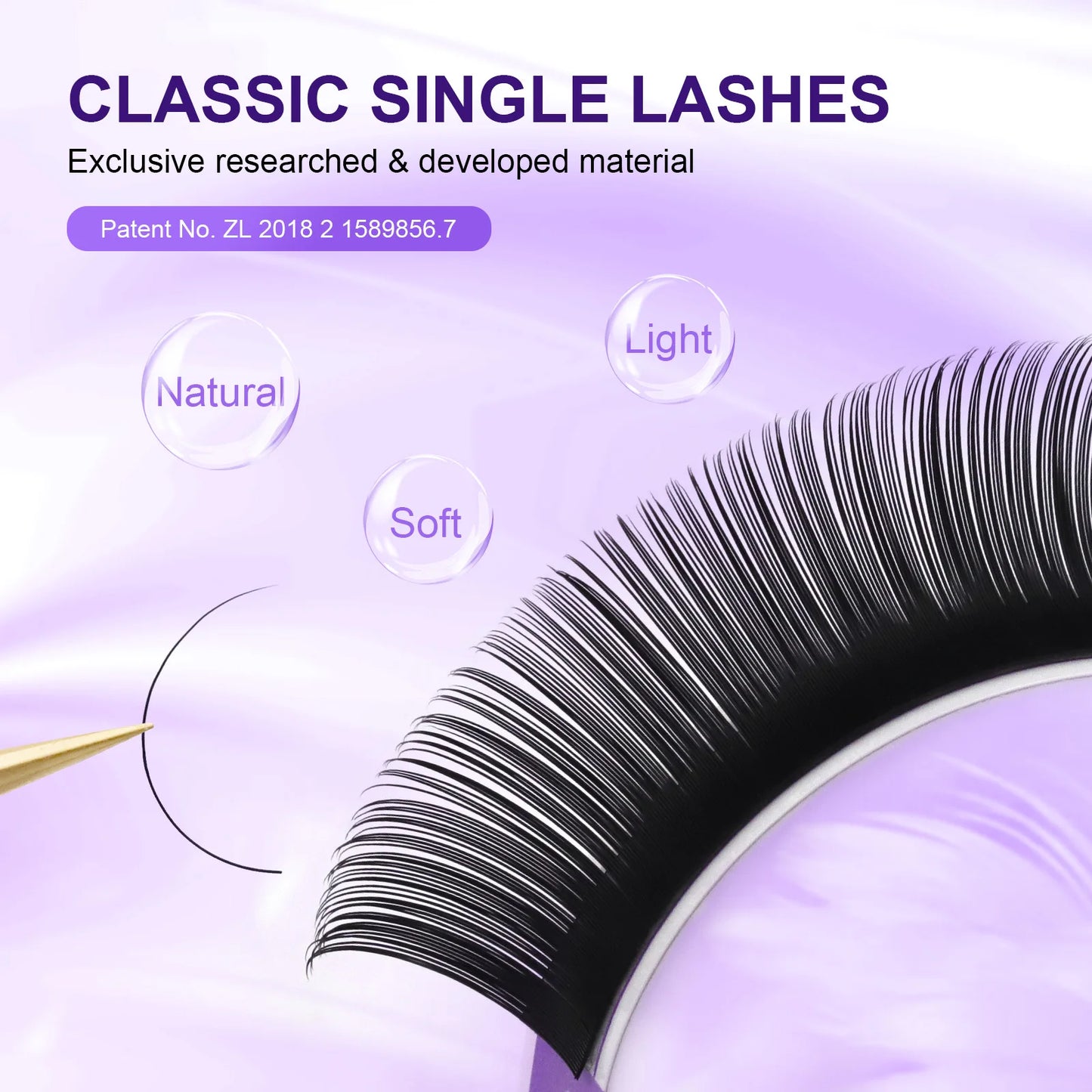 NAGARAKU Individual Lashes Premium Classic Eyelash Extension Black Matte Natural Soft