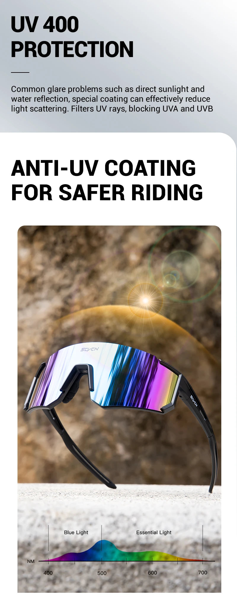 SCVCN Outdoor Bike Cycling Sunglasses Men MTB Road Driving Glasses Sports Women Hiking Bicycle Cycling Glasses UV400 Goggles New