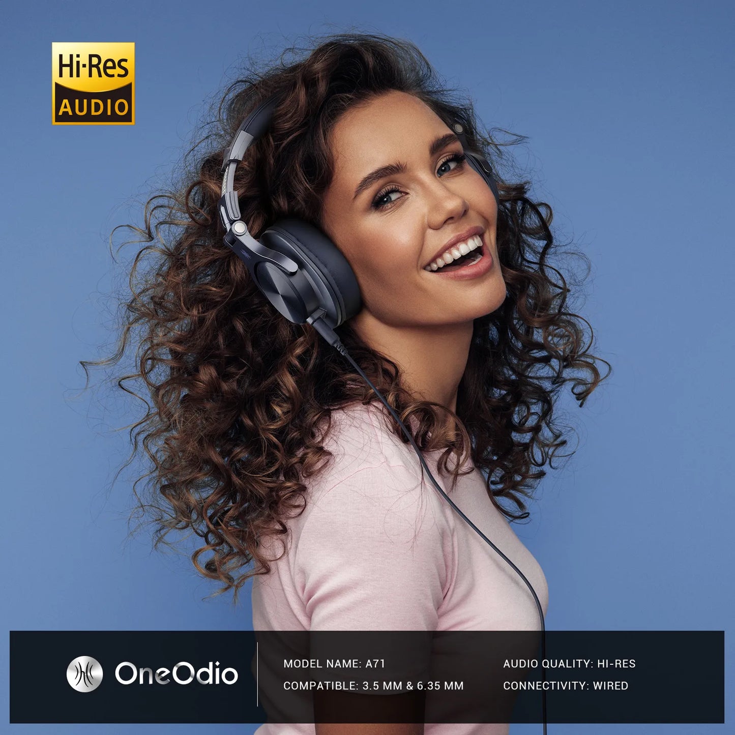 Oneodio A71 Wired Headphones For Computer Phone With Mic Over Ear Stereo Hi-Res Headset Studio Headphone For Recording Monitor