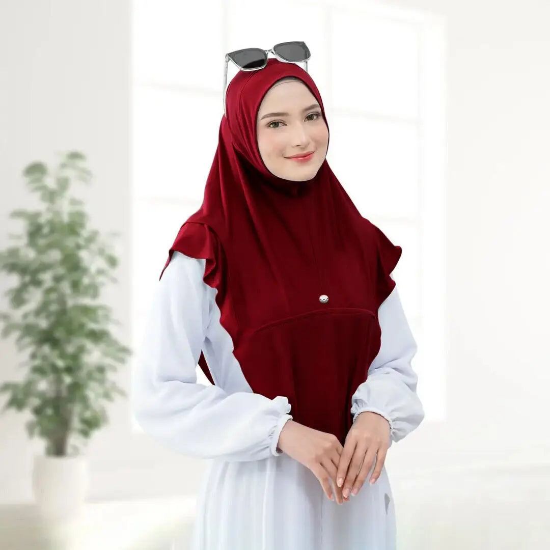 Ready to Wear Turban Hijab for Muslim Women Arab Scarf, One Piece Amira Islamic Headscarf Malaysian Headband Shawls Eid
