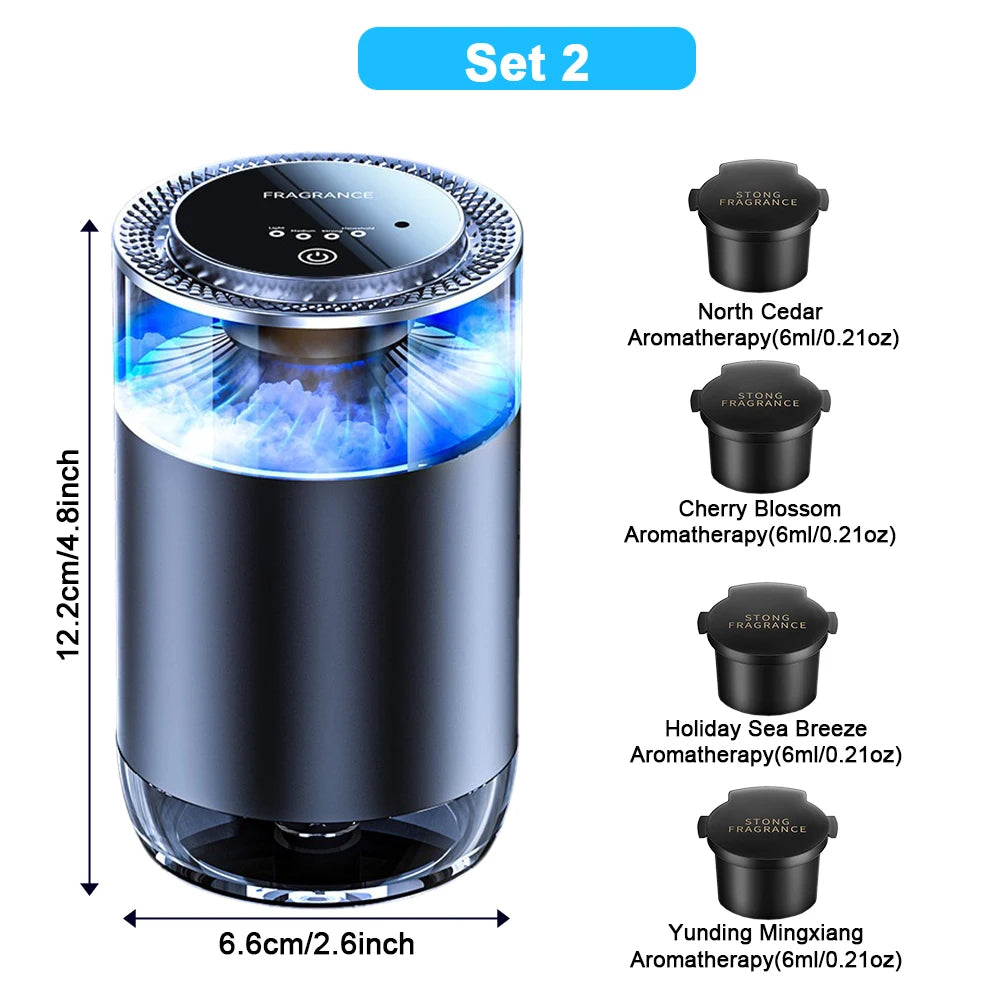 Caer Smart Car Air Freshener Rechargeable Cloud Mist Perfume Diffuser 3 Levels Adjustable Automobile Interior Humidifier Kit