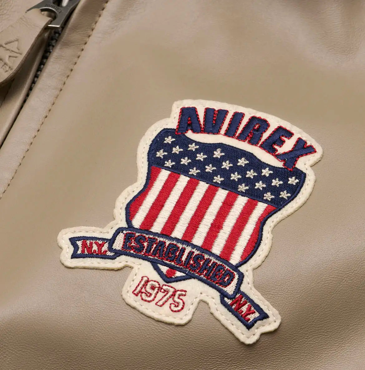 AVIREX  new listing leather flight suit jacket French sheepskin men's fat plus size loose version of the casual spring coat