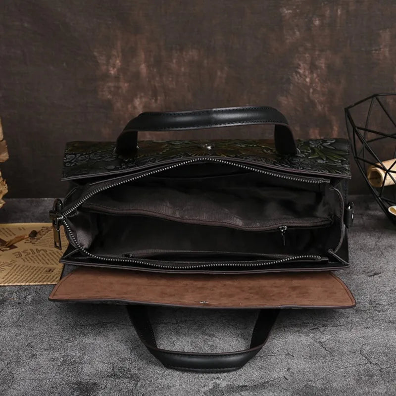 MOTAORA New Genuine Leather Women's Handbag Retro Handmade Embossed Shoulder Bag Versatile Large Capacity Cowhide Crossbody Bags