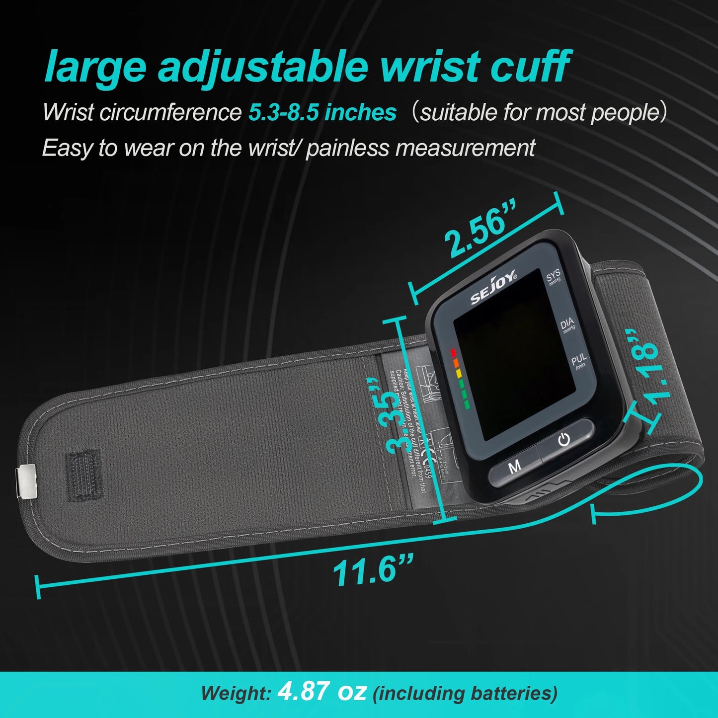 🩺 Sejoy Fully Automatic Wrist Blood Pressure Monitor,LED Display | 2 x 60 Memory | Home Use Sphygmomanometer