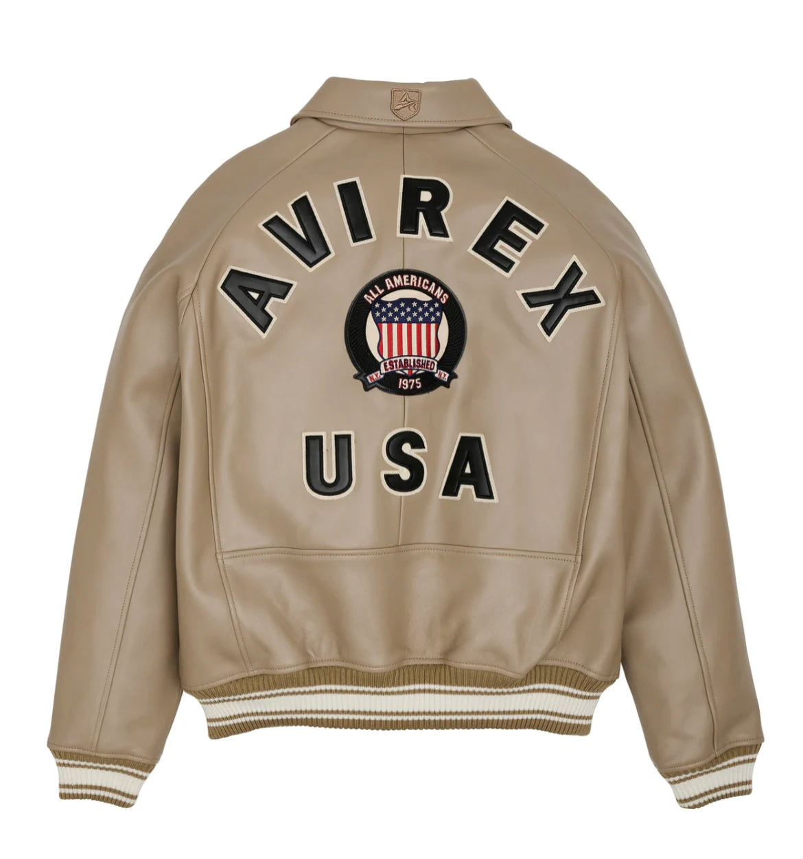 AVIREX  new listing leather flight suit jacket French sheepskin men's fat plus size loose version of the casual spring coat