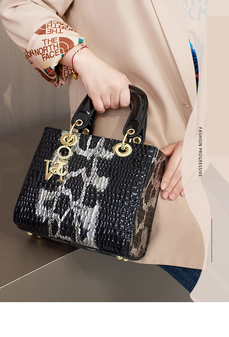 Fashion gradient high-grade alligator print women's handbag, texture all matching travel single shoulder crossbody bag